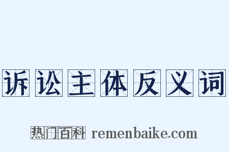 诉讼主体反义词是什么意思的图片
